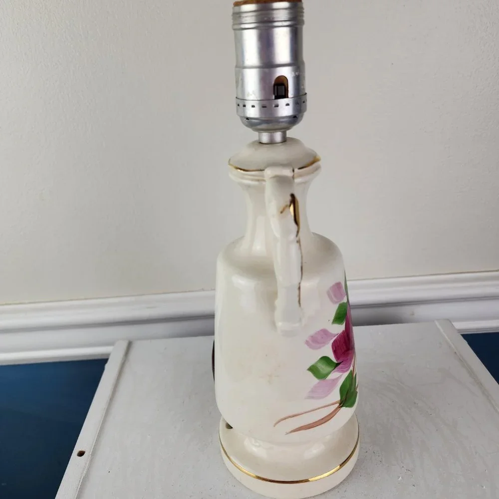 Vintage Hand Painted Lamp Signed by Kitty